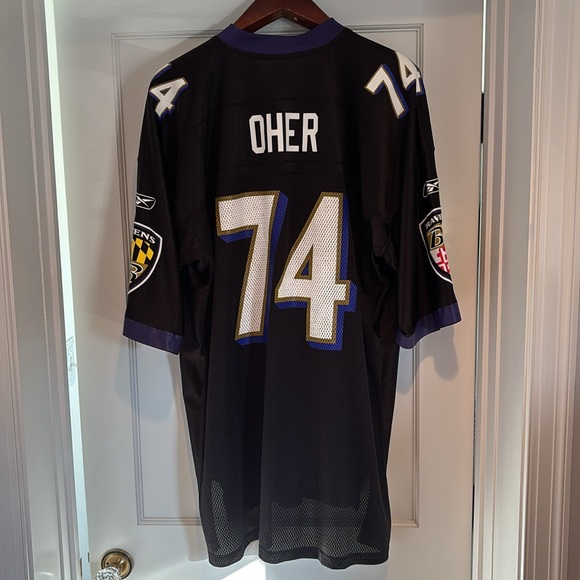 Reebok Baltimore Ravens Michael Oher #74 jersey in black, purple, white, & gold - Picture 6 of 16